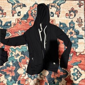 Vuori Black Zip-Up-Halo Performance Hoodie